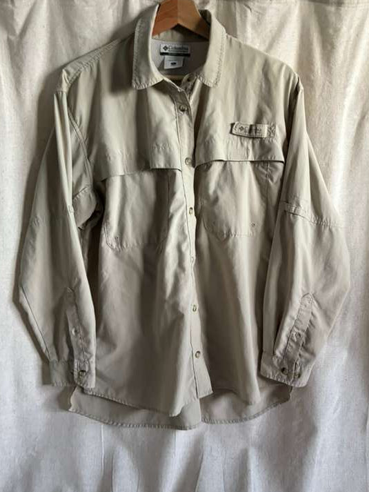 Columbia Sportswear Fishing Shirt - Beige Vented Long Sleeve
