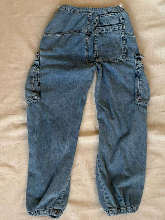 Zara Denim Cargo Joggers - Size XS Cropped Utility Pants